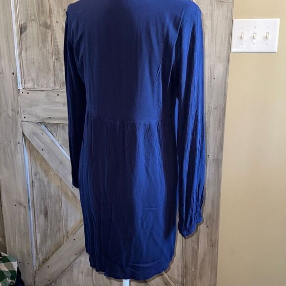 Old Navy Blue Dress Tunic Plissse Pleat - Picture 7 of 10